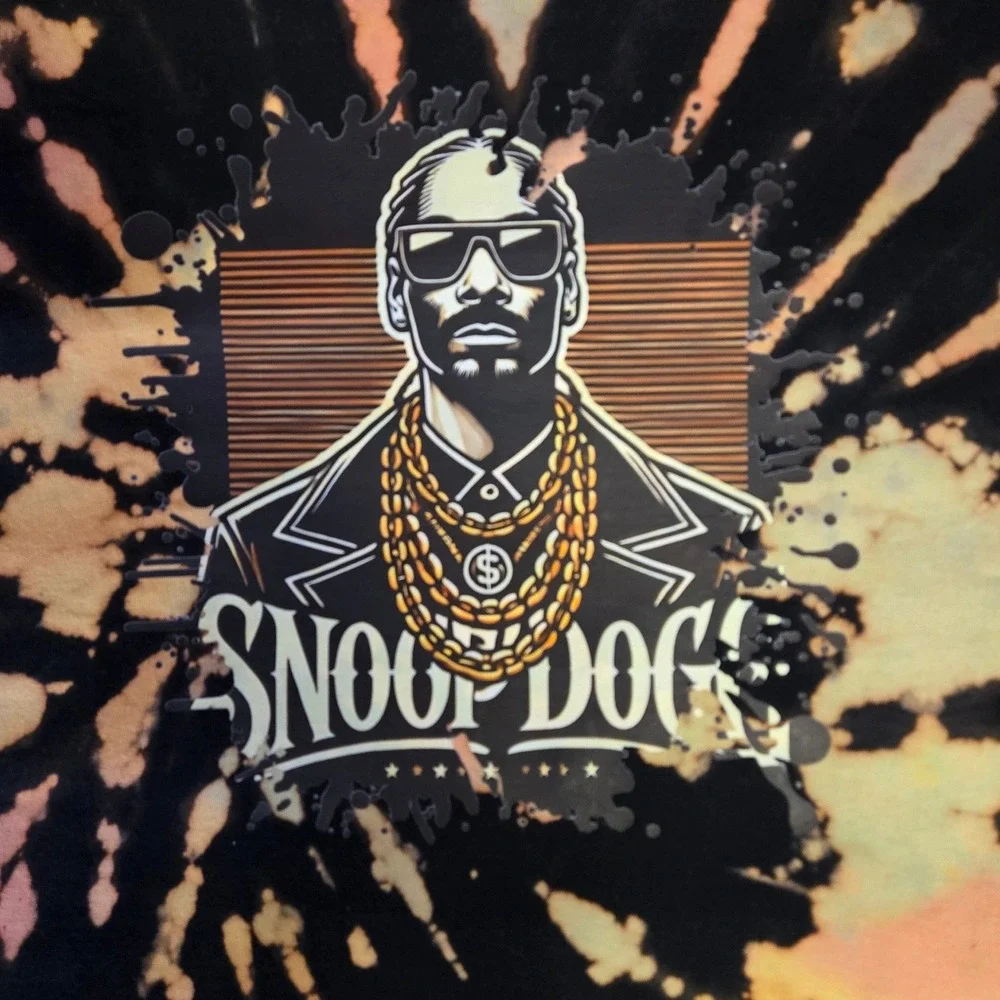 SNOOP DOGG Upcycle Bleach Tie Dye Graphic T-Shirt Unisex Large - Picture 5 of 9